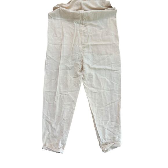 Ozma Women's Cream Short Sleeve Button Front Painters Jumpsuit Size Medium - Picture 6 of 6
